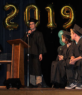 SPEAKS AT COMMENCEMENT